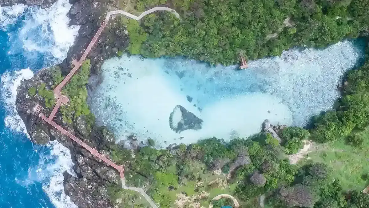 Weekuri Lagoon from above, Sumba